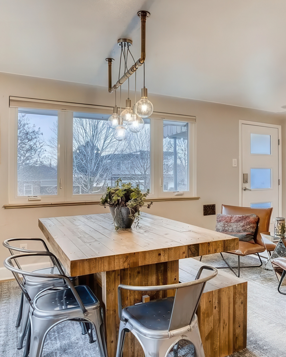 White Wood and Nickle 5" Clear Globes