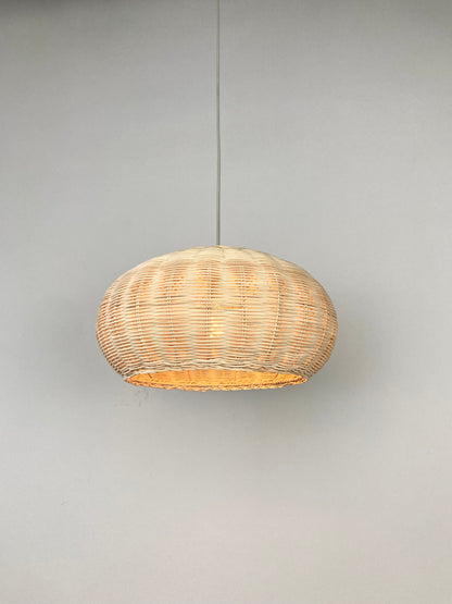 Woven Bamboo Rounded Drum Pendant Light