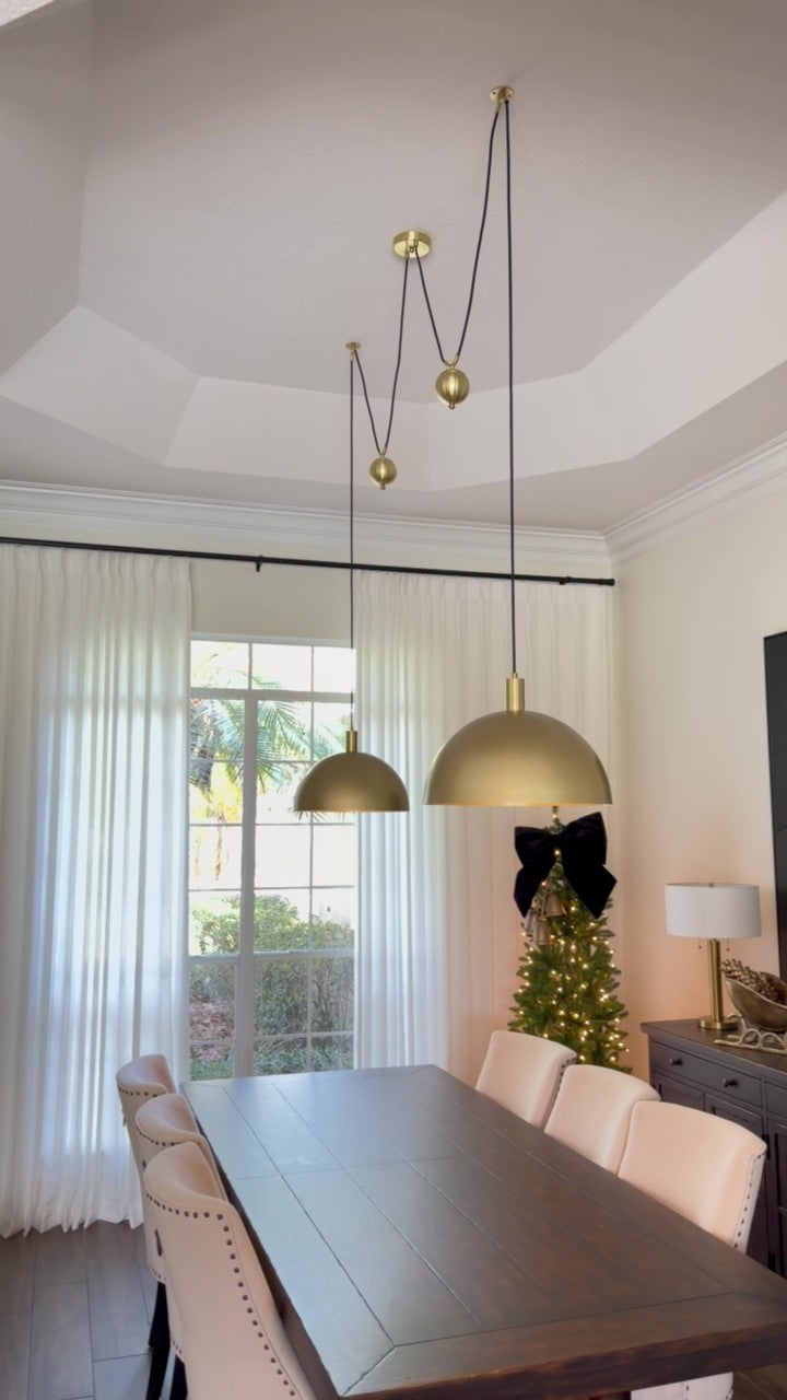 2 Pendant Dome Counter Balance Lamp