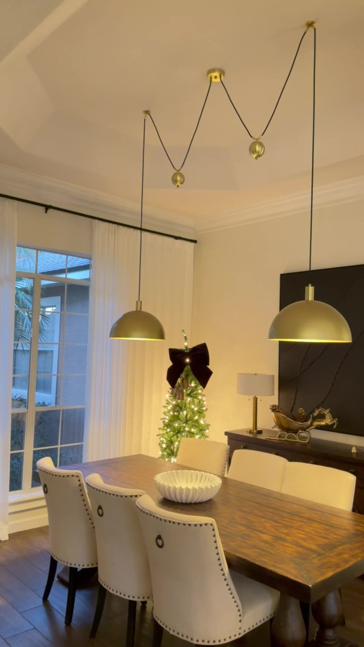 2 Pendant Dome Counter Balance Lamp