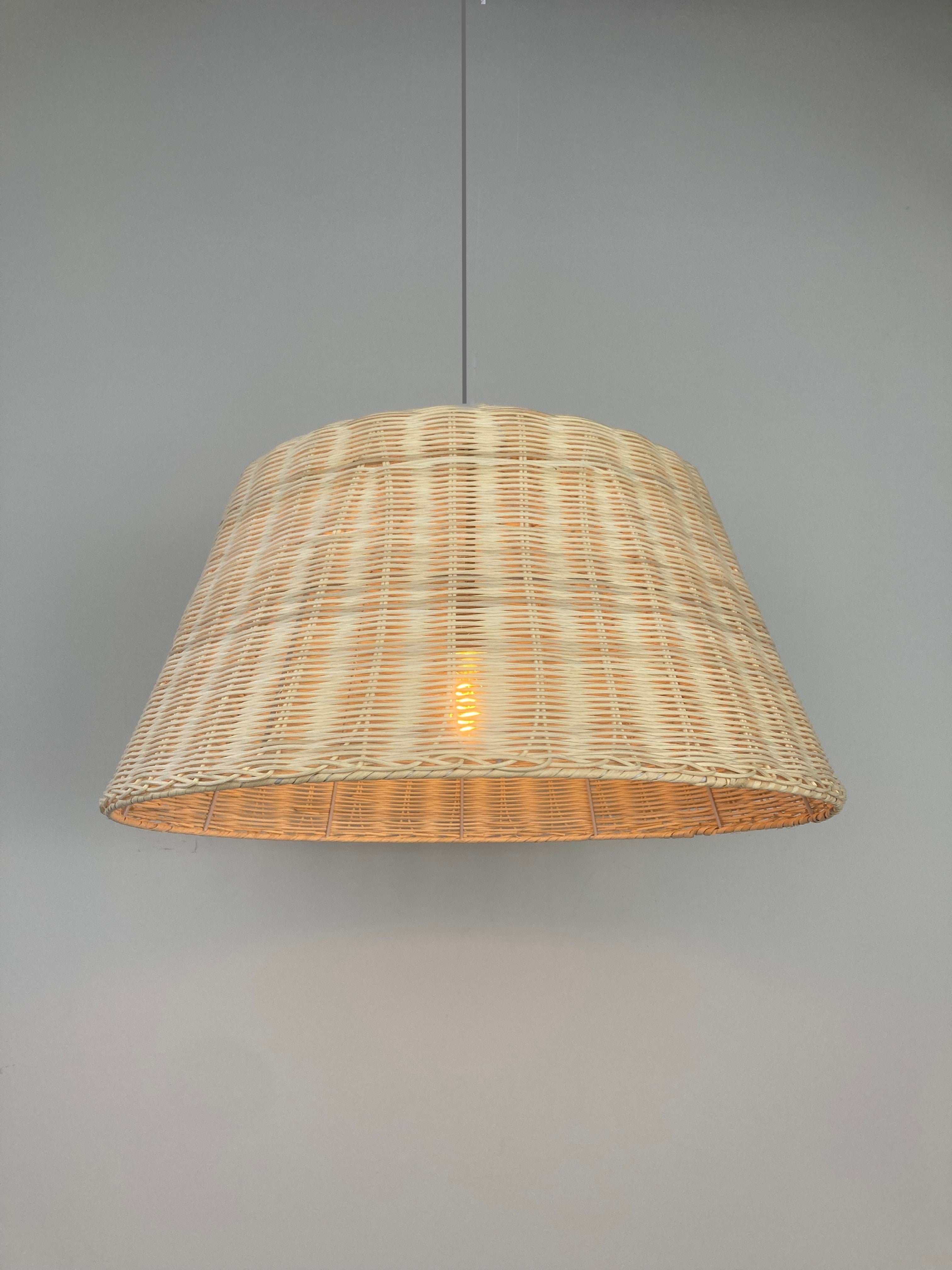 Woven Bamboo Basket Pendant Light