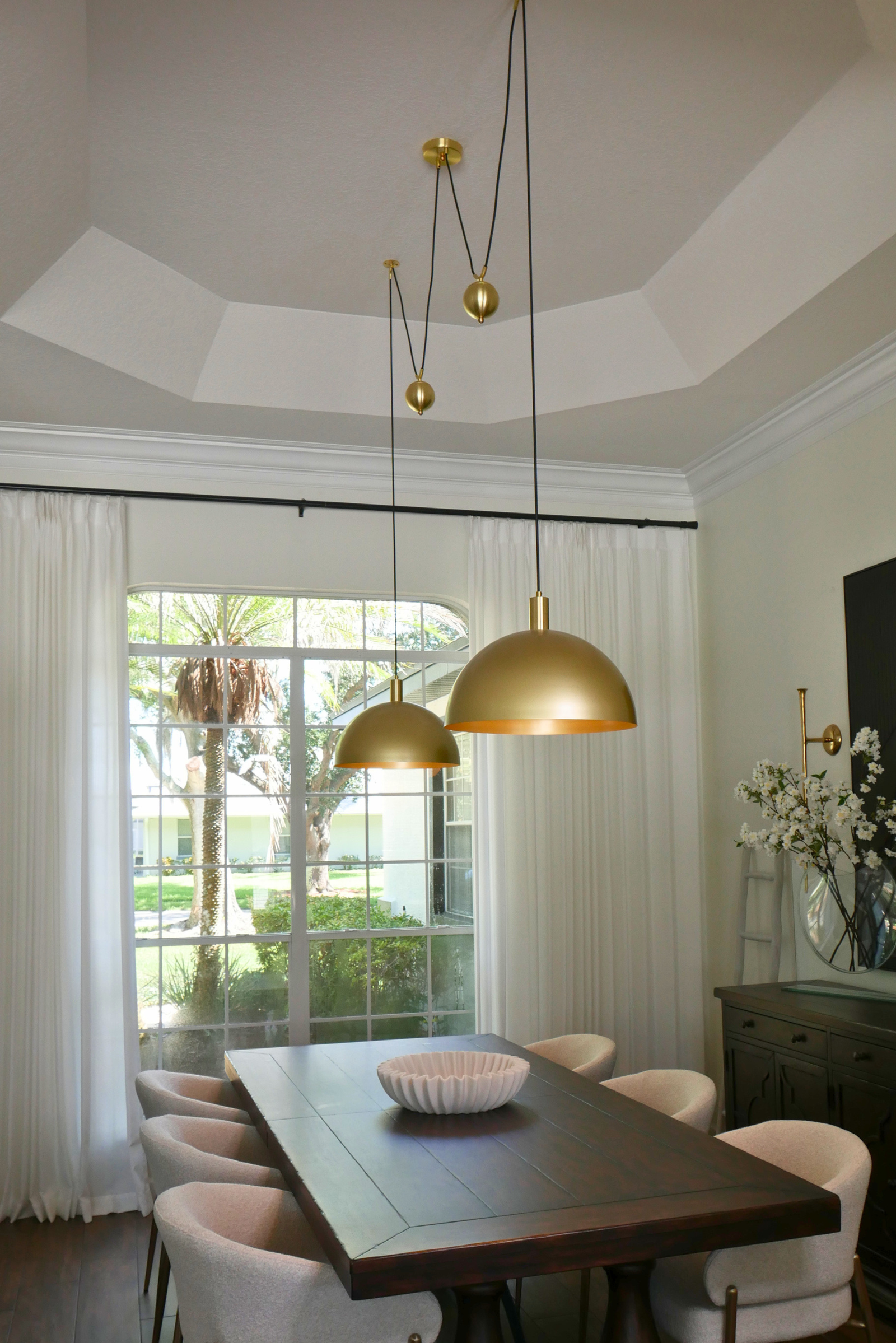 2 Pendant Dome Counter Balance Lamp
