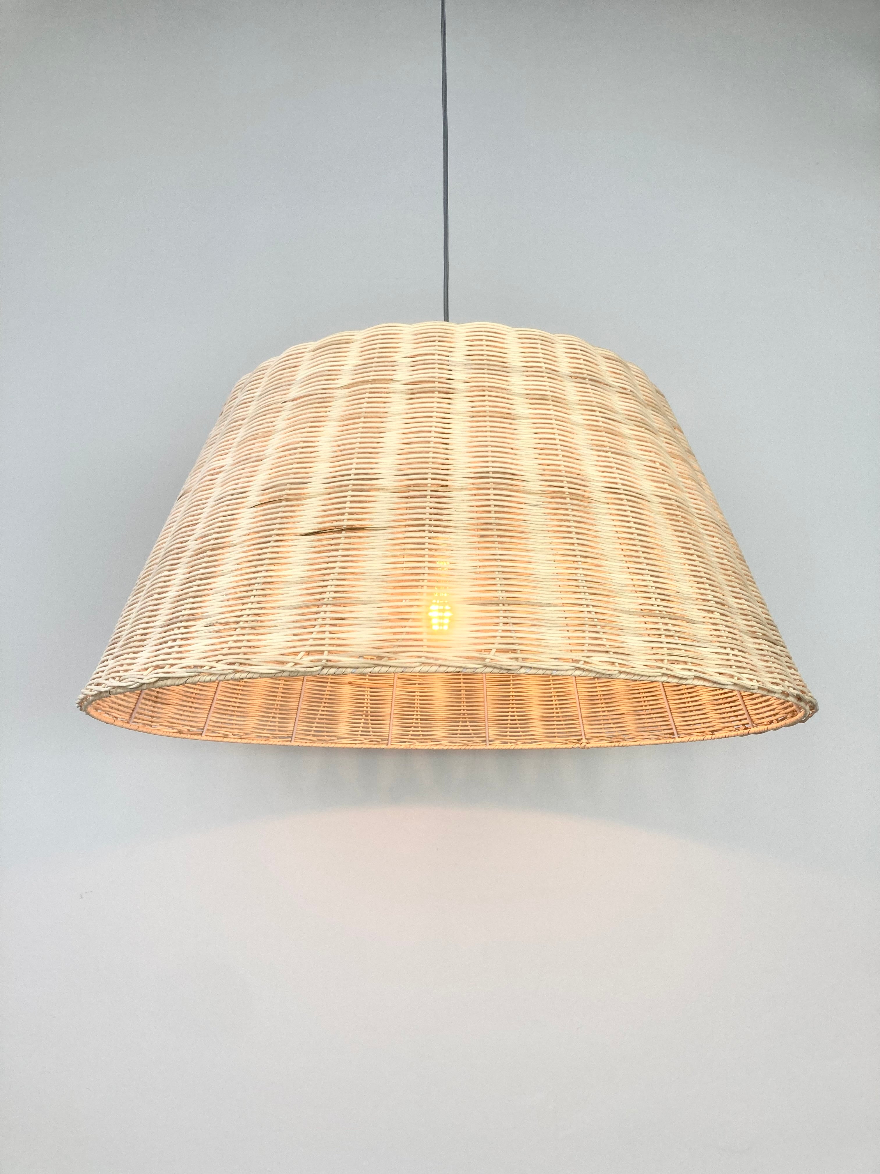 Woven Bamboo Basket Pendant Light