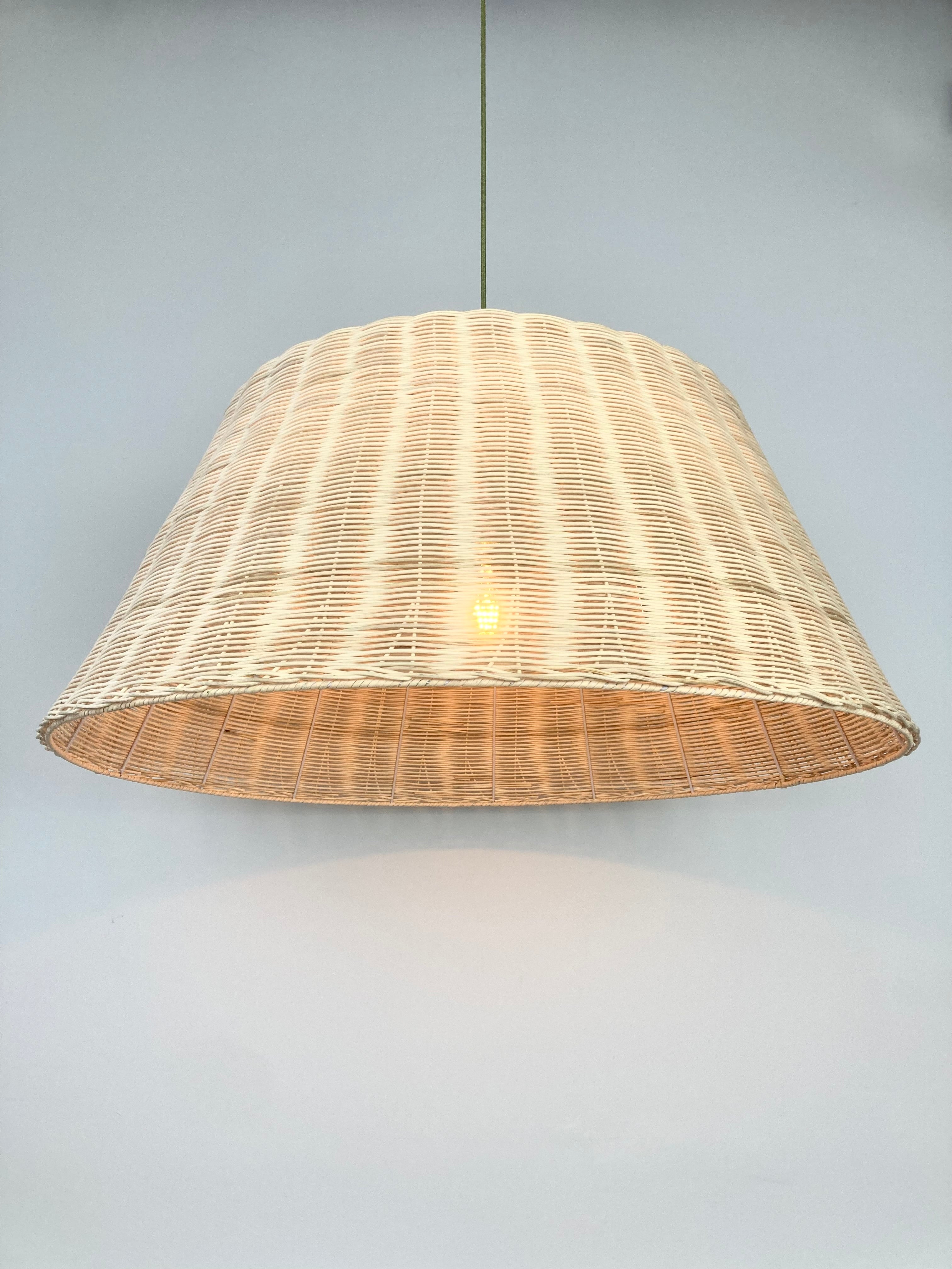 Woven Bamboo Basket Pendant Light