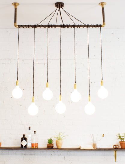 Wrap Chandelier: Black and Brass