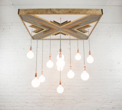 Geometric Wood Chandelier