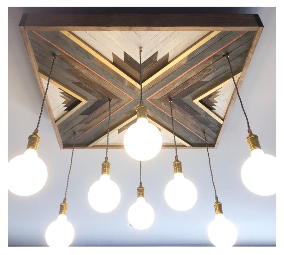 Geometric Wood Chandelier