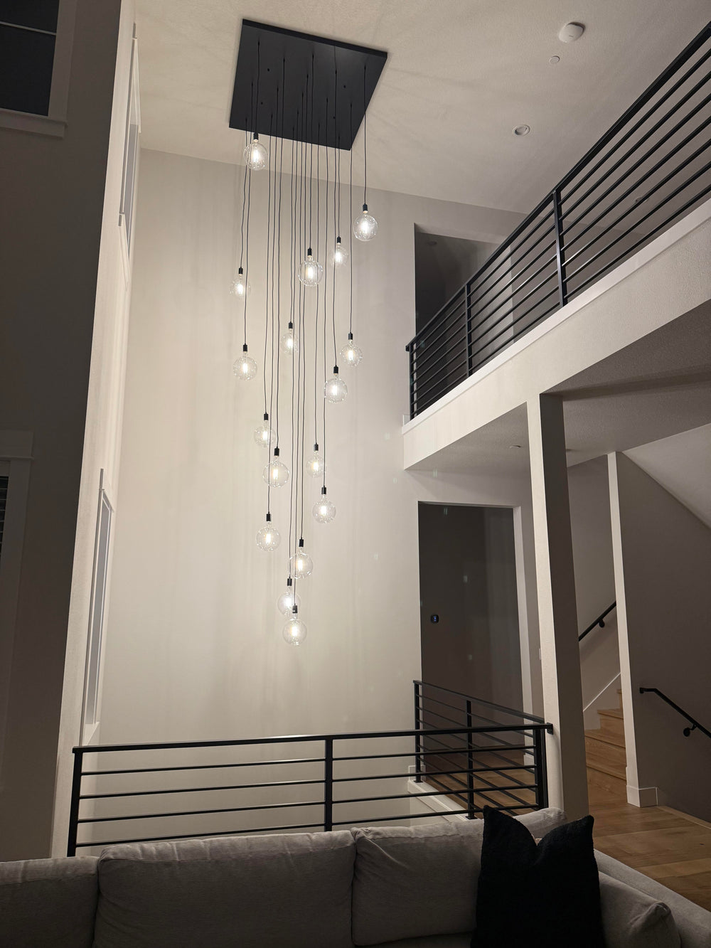 48" Square 17 Pendant 5" Clear Globes