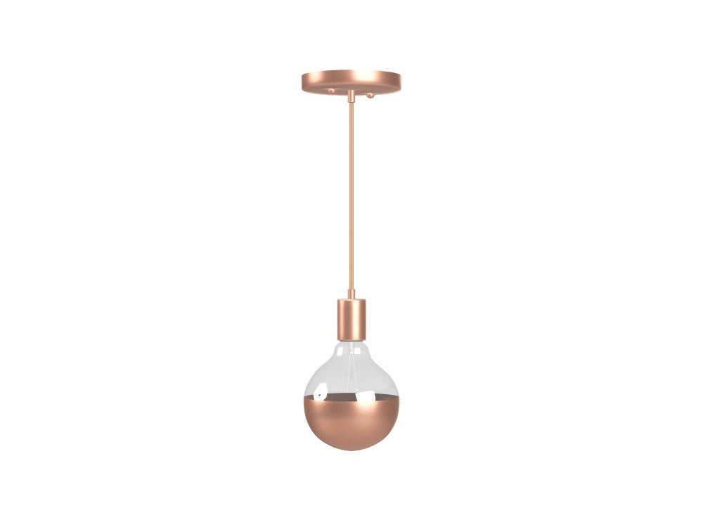 Blush Pink Cord Pendant Light: Rose Gold