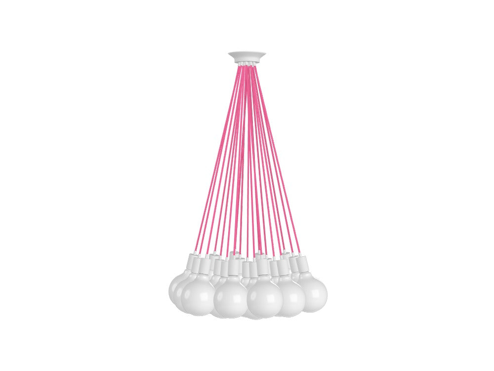 Pink Bubble Chandelier: 19 Pendant Cluster