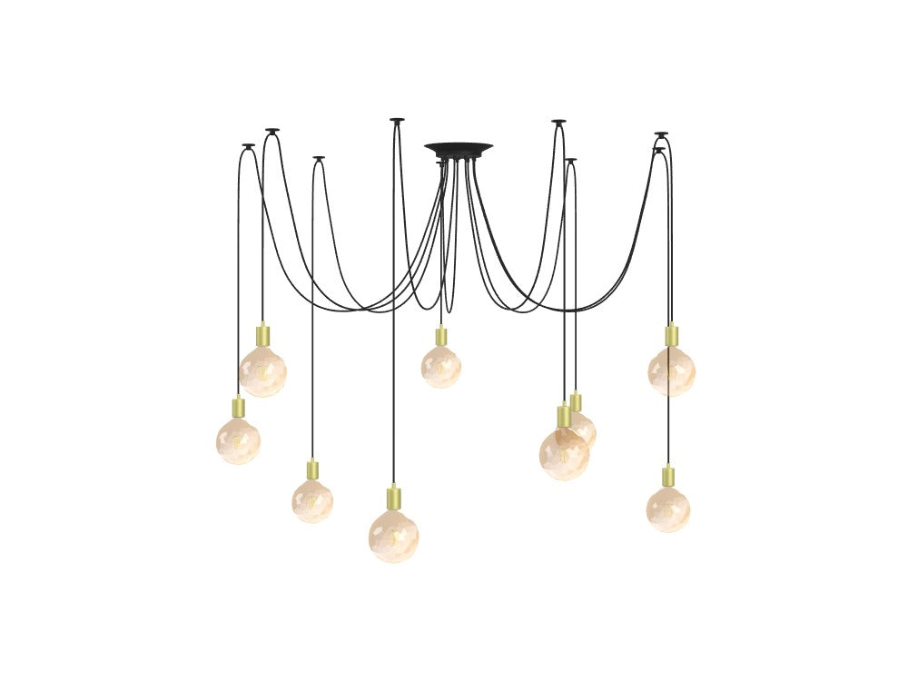 9 Pendant Swag Chandelier with Geo Globes