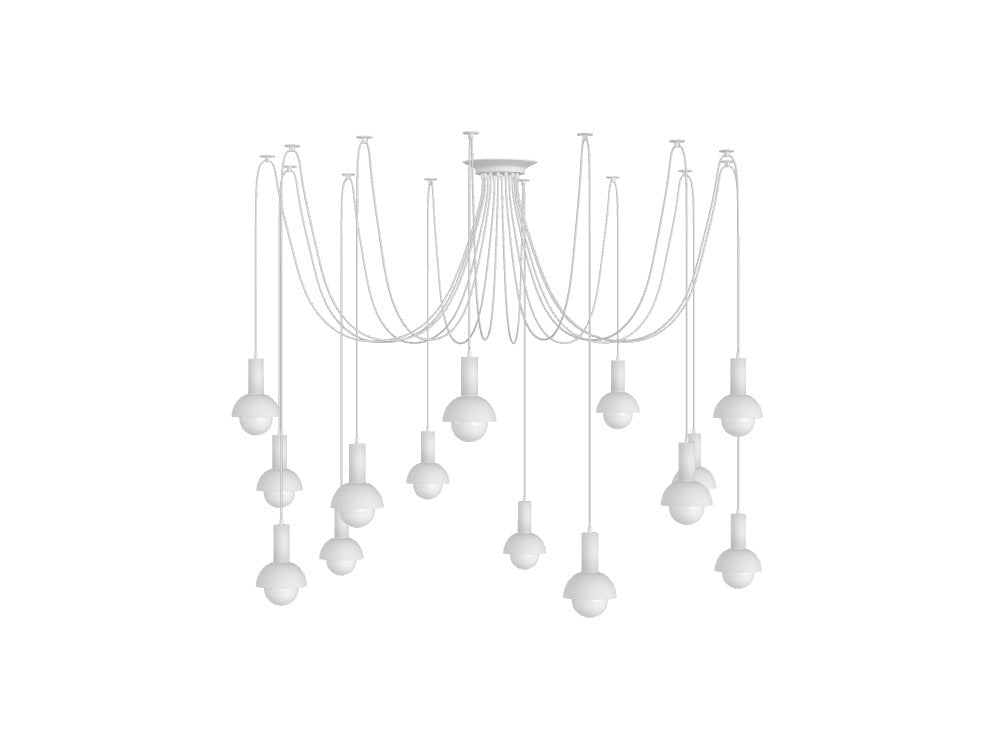 Large White Chandelier Mini Dome Pendant Swag