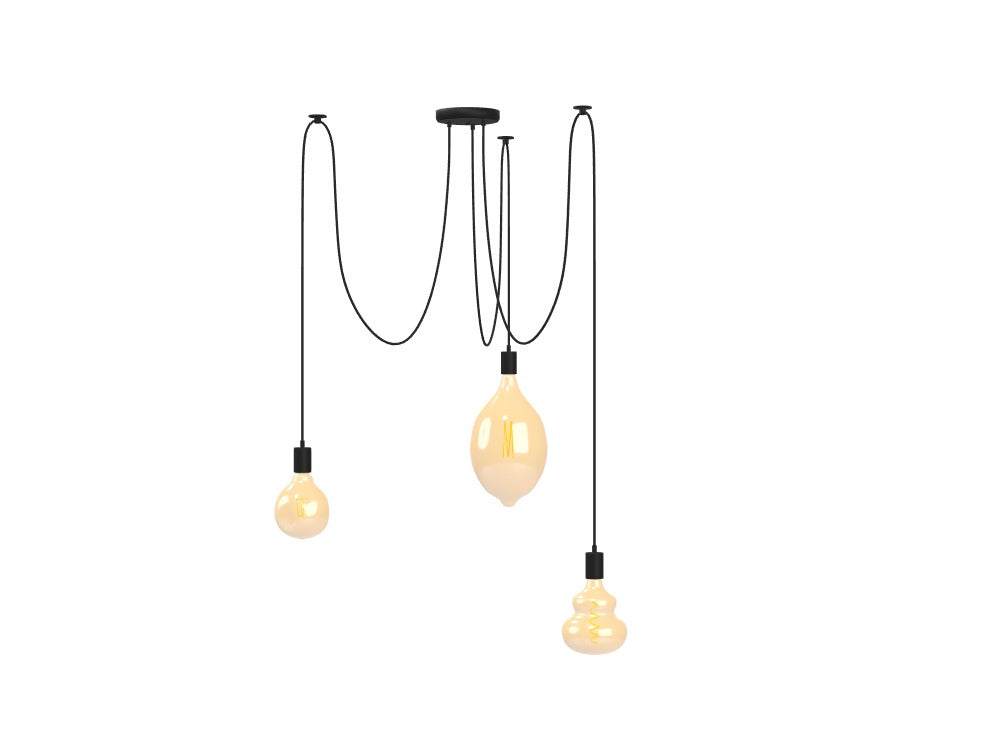3 Pendant Swag Chandelier - XL Bulb Mix