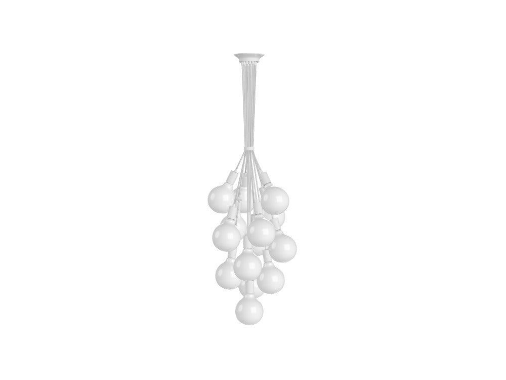 White Bubble Chandelier: 14 Pendant Cluster