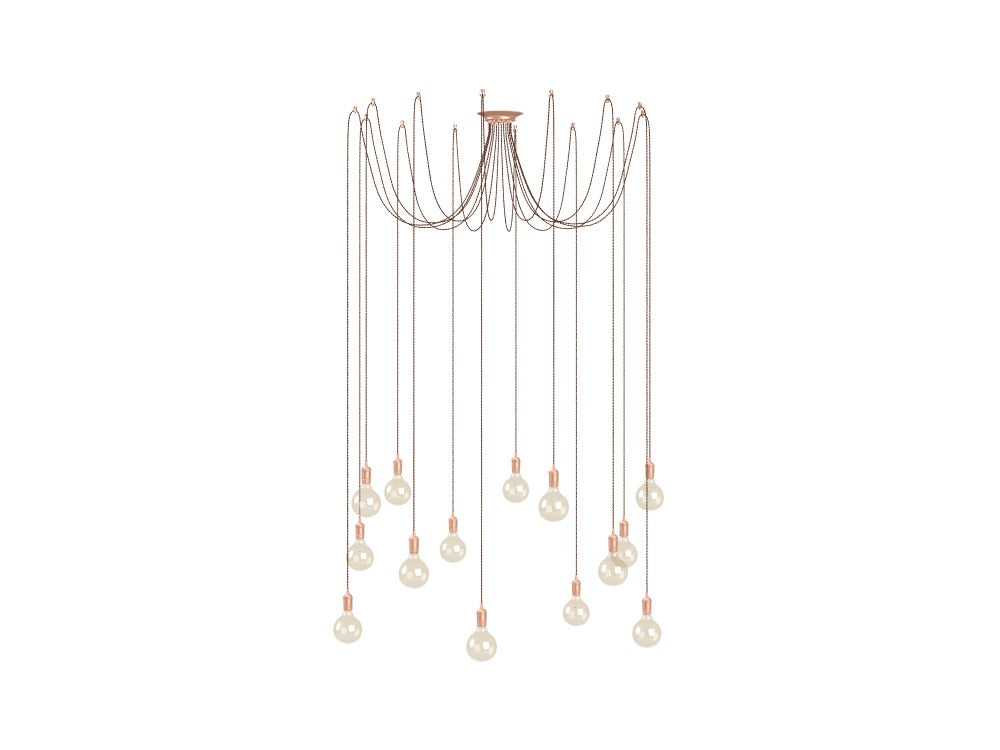 14 Pendant Swag Chandelier: Copper with Rust Twisted
