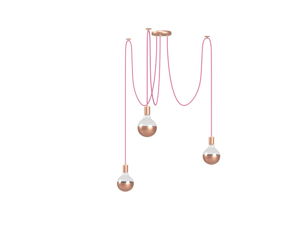 Pink Chandelier: Copper Mirror Dipped Globes