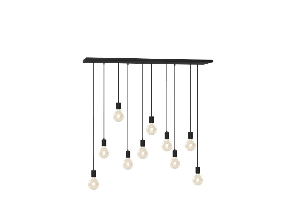 Linear Black Chandelier: 10 Pendant Lights