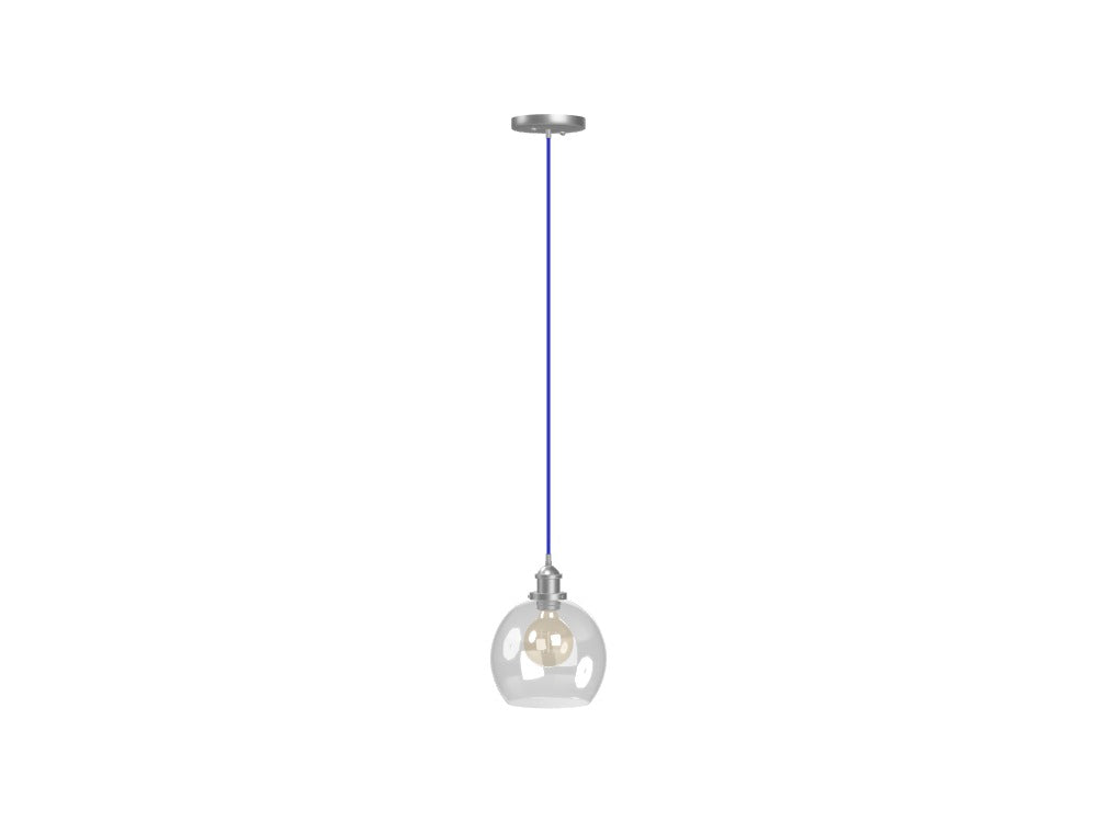 Cobalt Blue and Nickel 8" Glass Globe Pendant Light