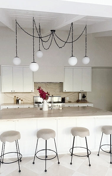 Black Chain Swag 8" White Globes