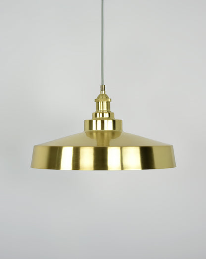 Single Pendant: Brass and Black with Industrial Brass Shade