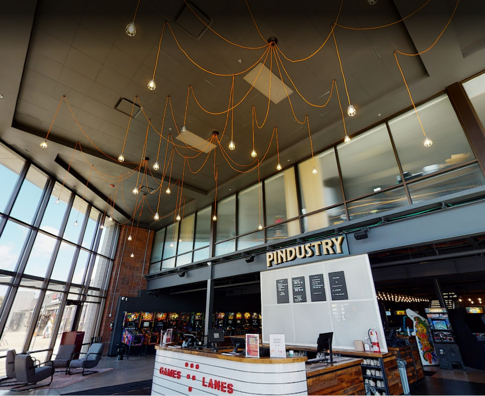 Oversized Lobby Orange Cage Swag Pendants