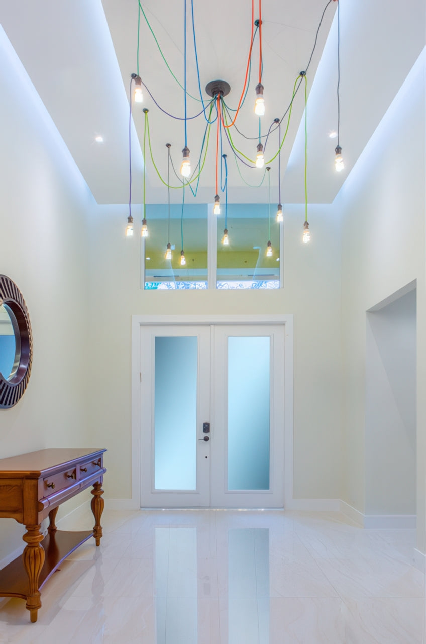 Colorful Foyer Swag Chandelier