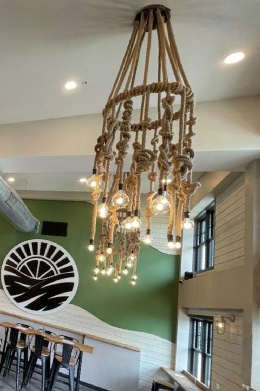 Knotted Rope Ring Wrap Chandelier