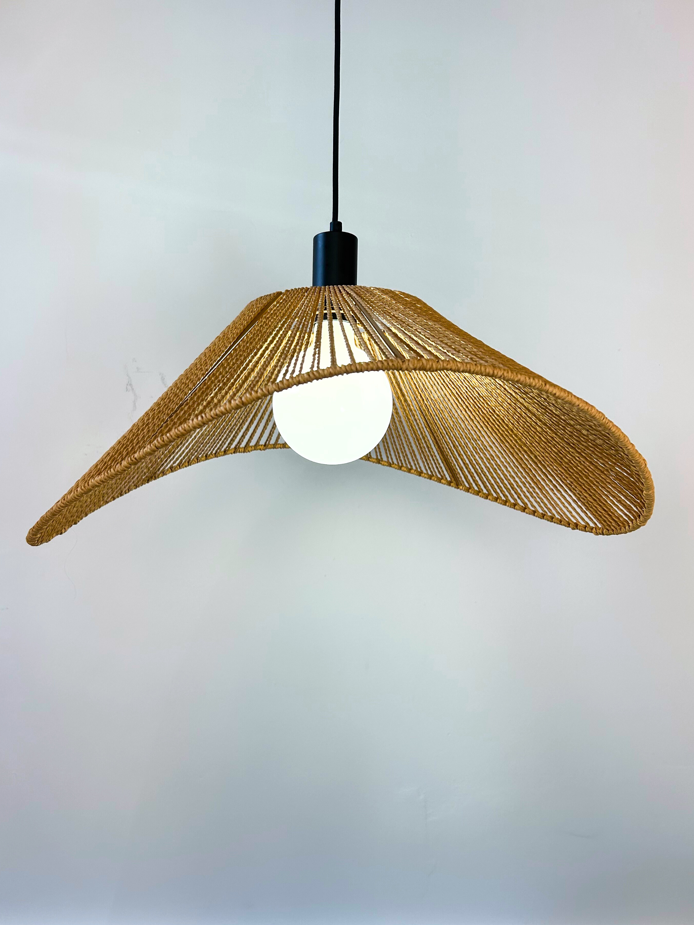 Woven Jute Organic Cone Pendant