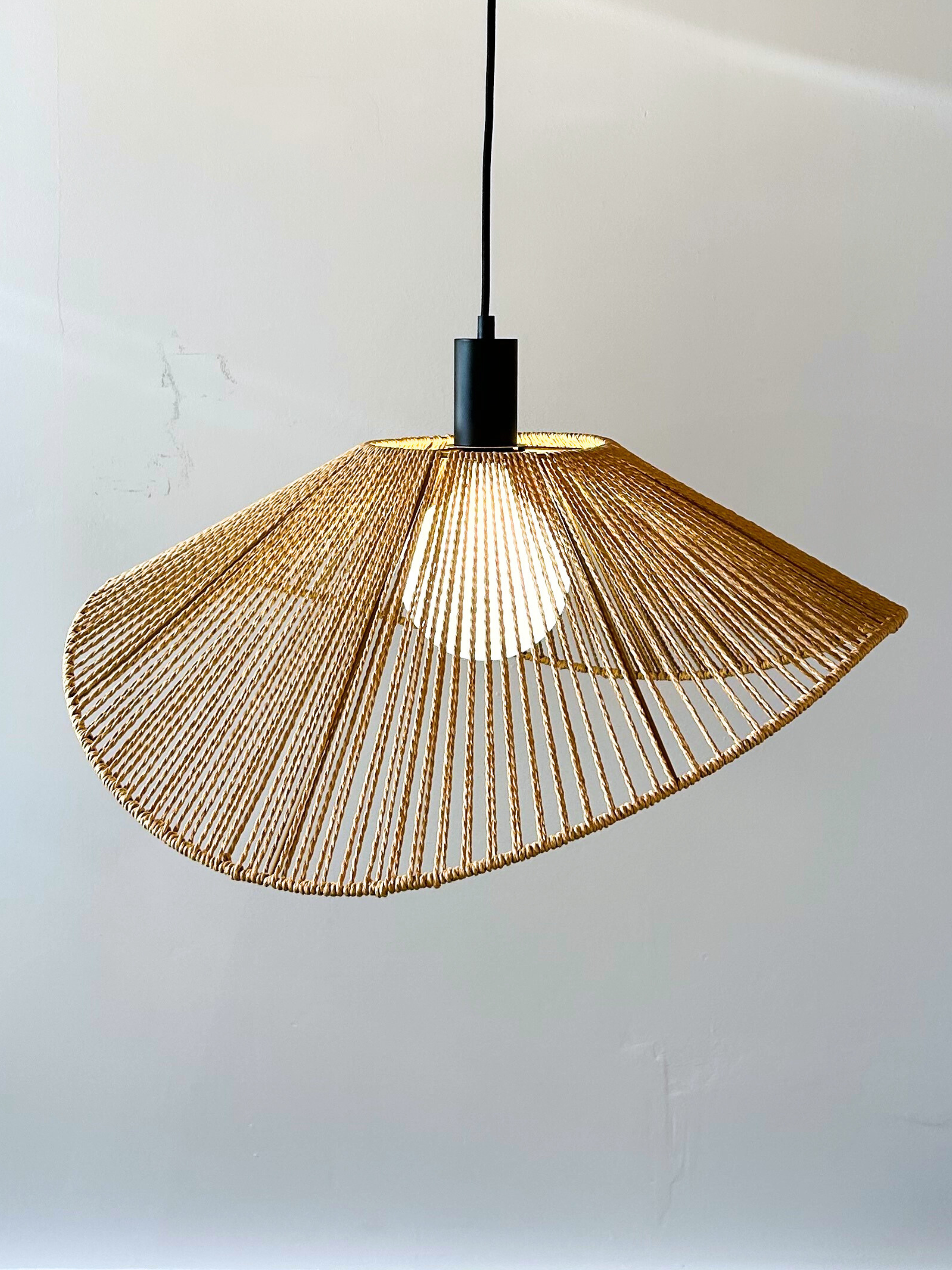 Woven Jute Organic Cone Pendant