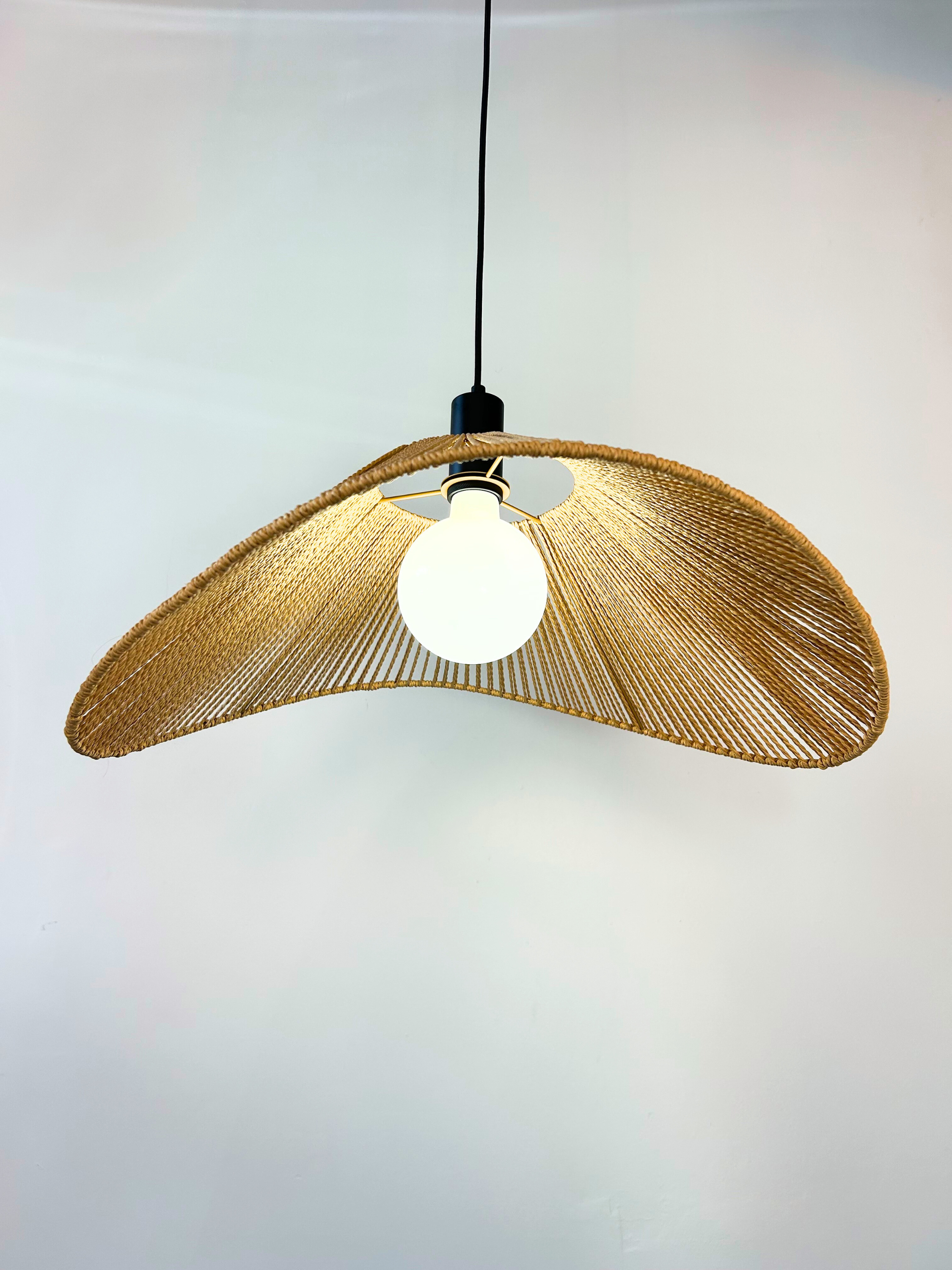 Woven Jute Organic Cone Pendant