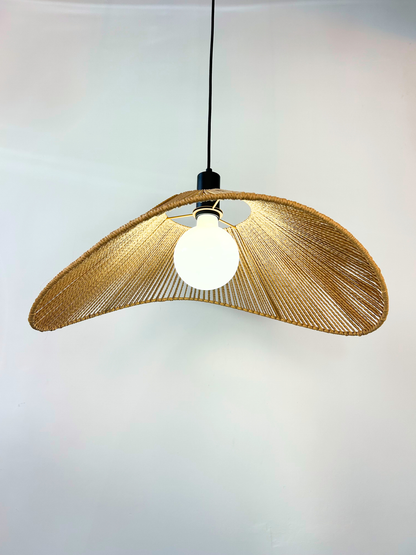 Woven Jute Organic Cone Pendant