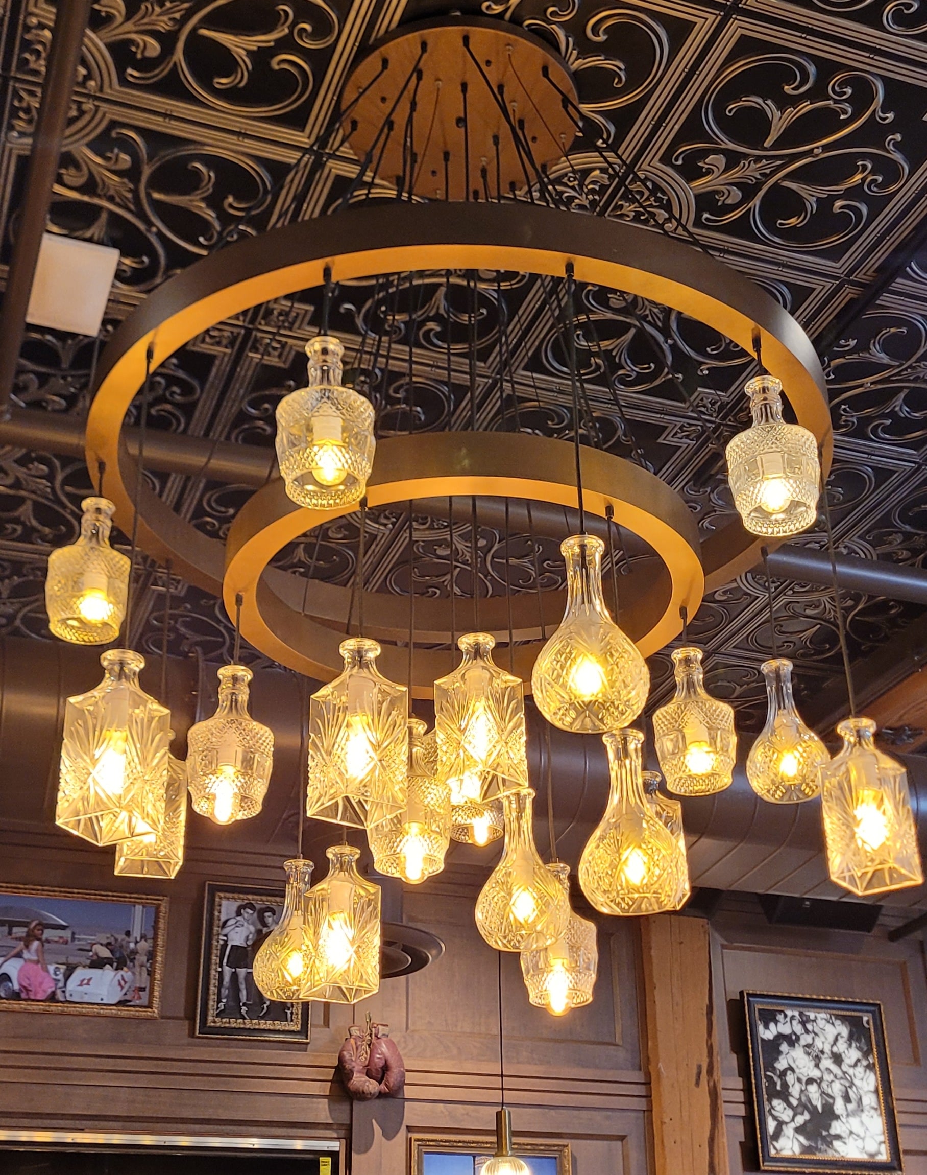 Custom Glass Decanter Bottle Chandelier