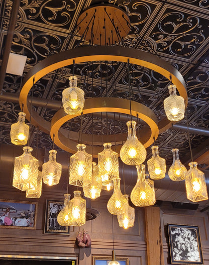 Custom Glass Decanter Bottle Chandelier