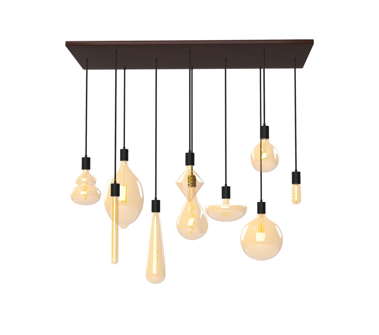 47" x 24" Wood Chandelier - XL Amber Mix