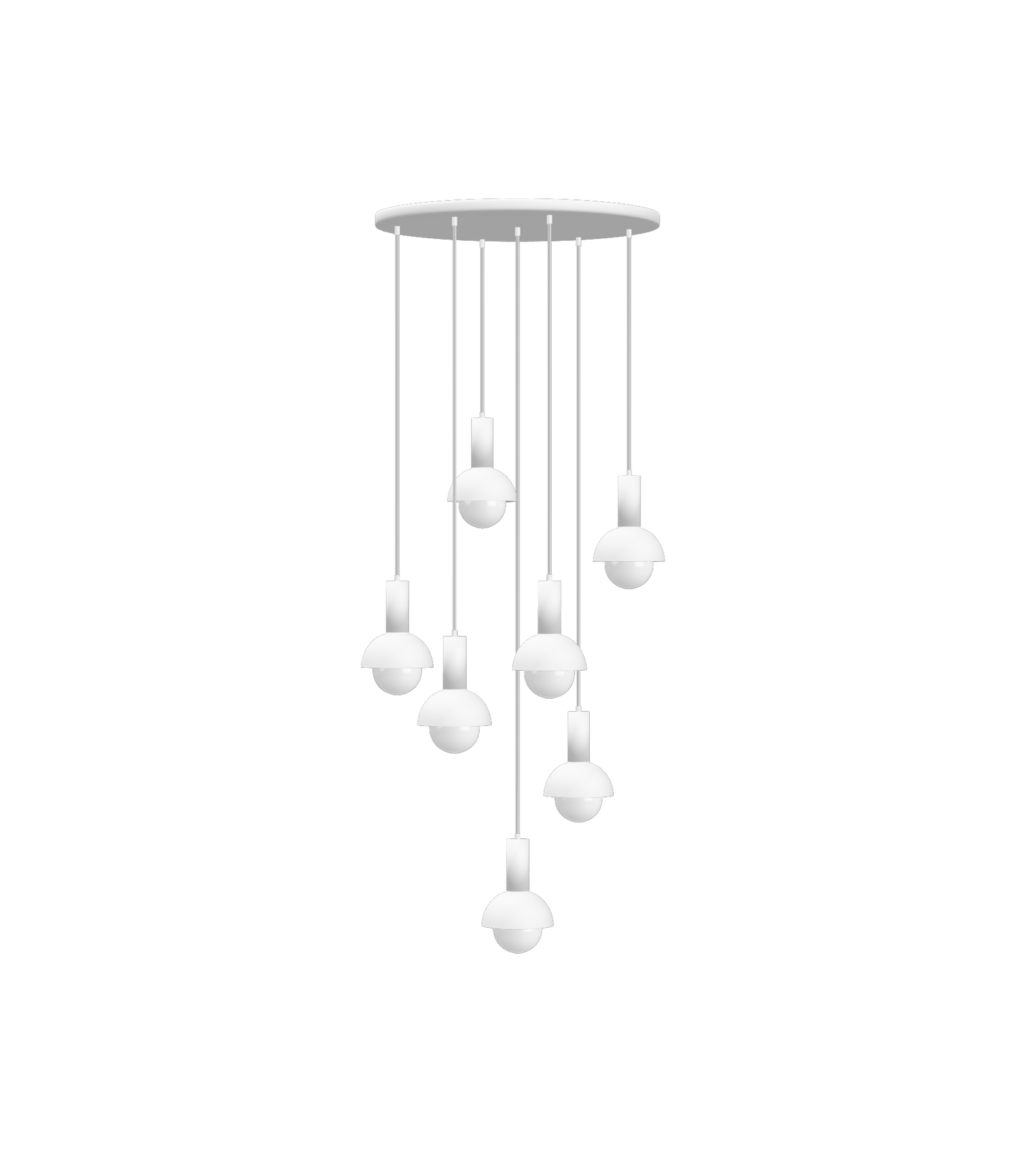 Contemporary White Dome Multi-Light Pendant Chandelier