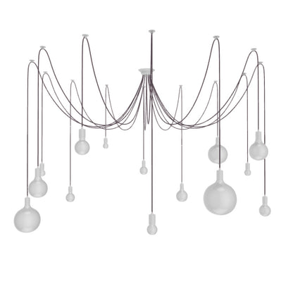 Large Elegant Mauve and White Chandelier with White Globe Light Bulbs