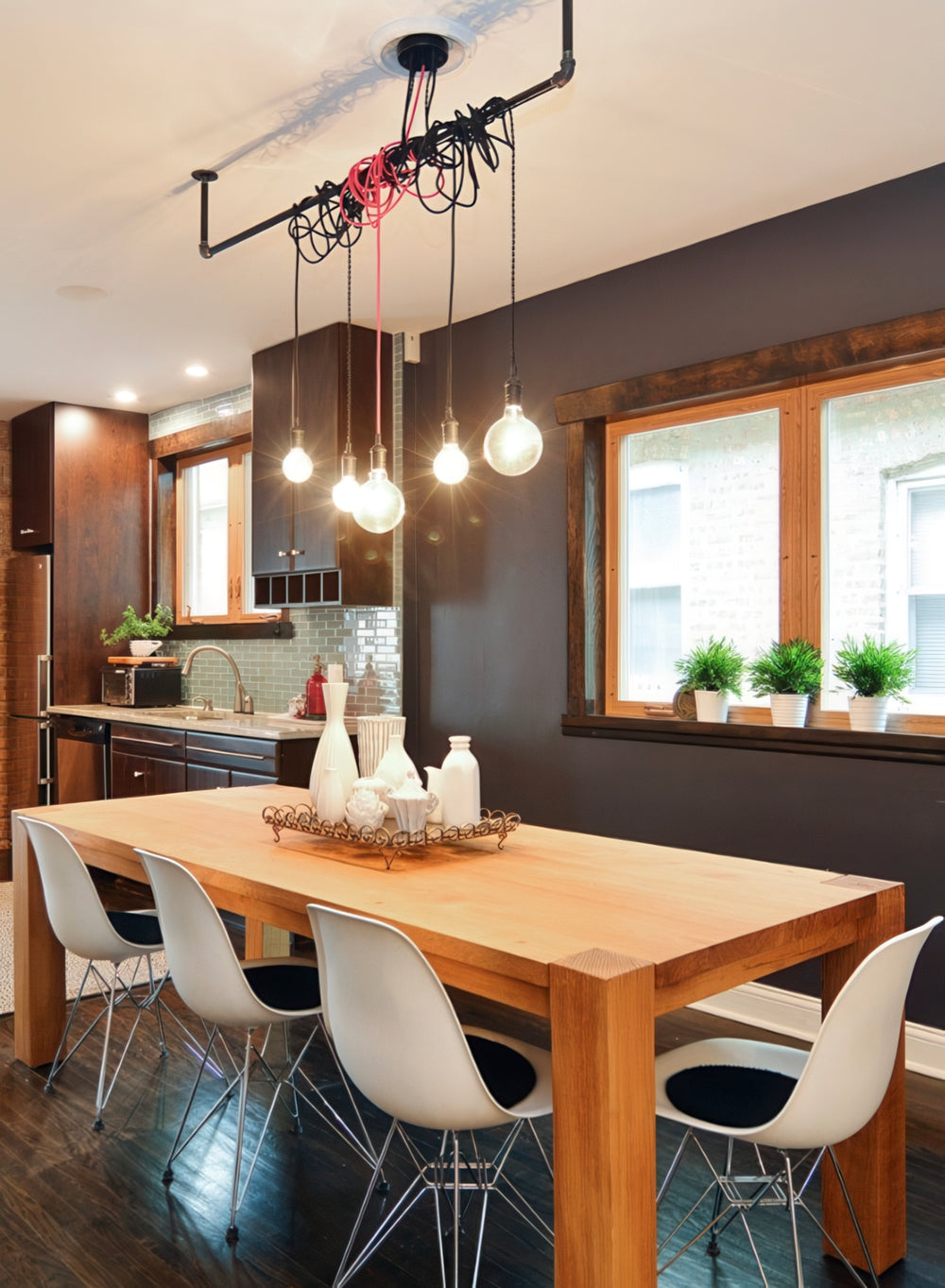 Unique Pink Dining Chandelier