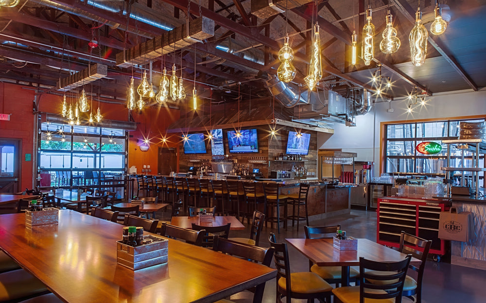 Beam Chandeliers with XL Amber Mix