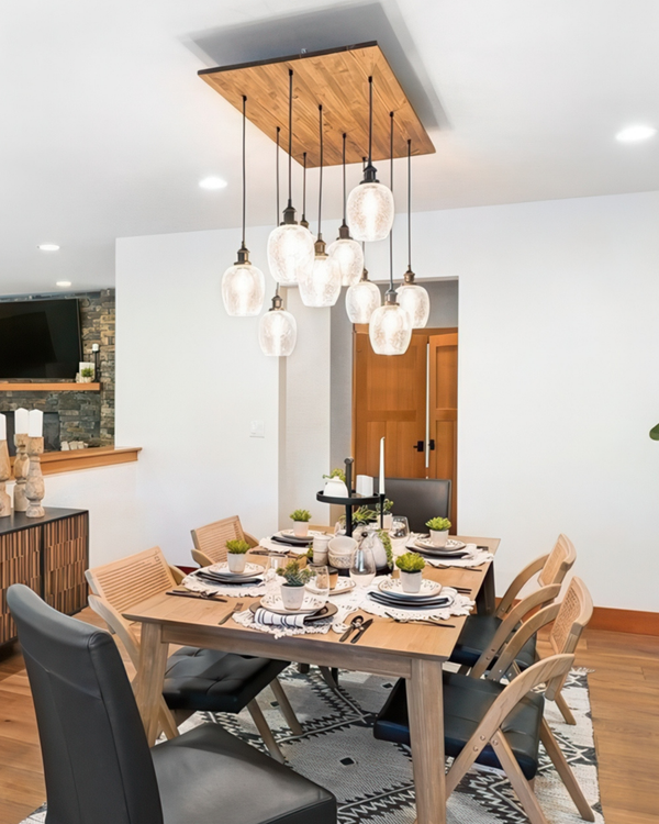 24" x 36" Wood Chandelier