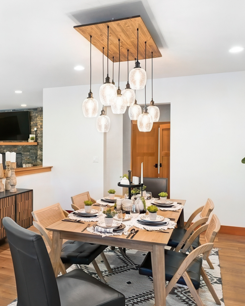 24" x 36" Wood Chandelier