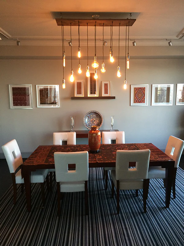 Reclaimed Wood Chandelier with Antique Mix