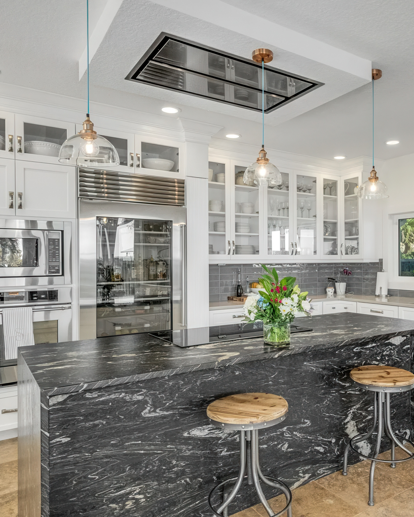 Glass Pendants Copper Kitchen 