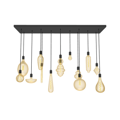 modern black metal base pendant light chandelier with oversized bulb mix unique