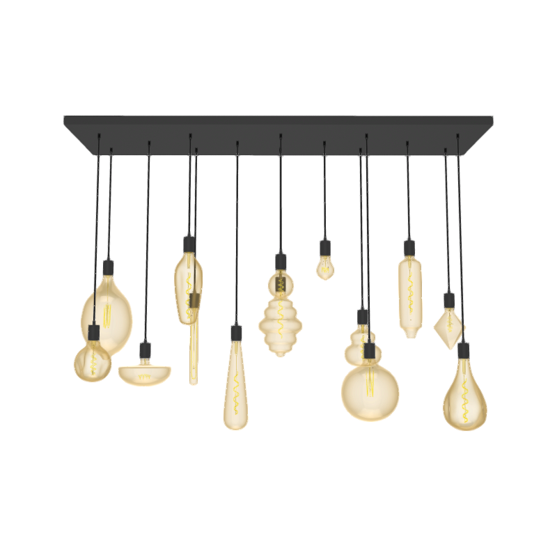 modern black metal base pendant light chandelier with oversized bulb mix unique