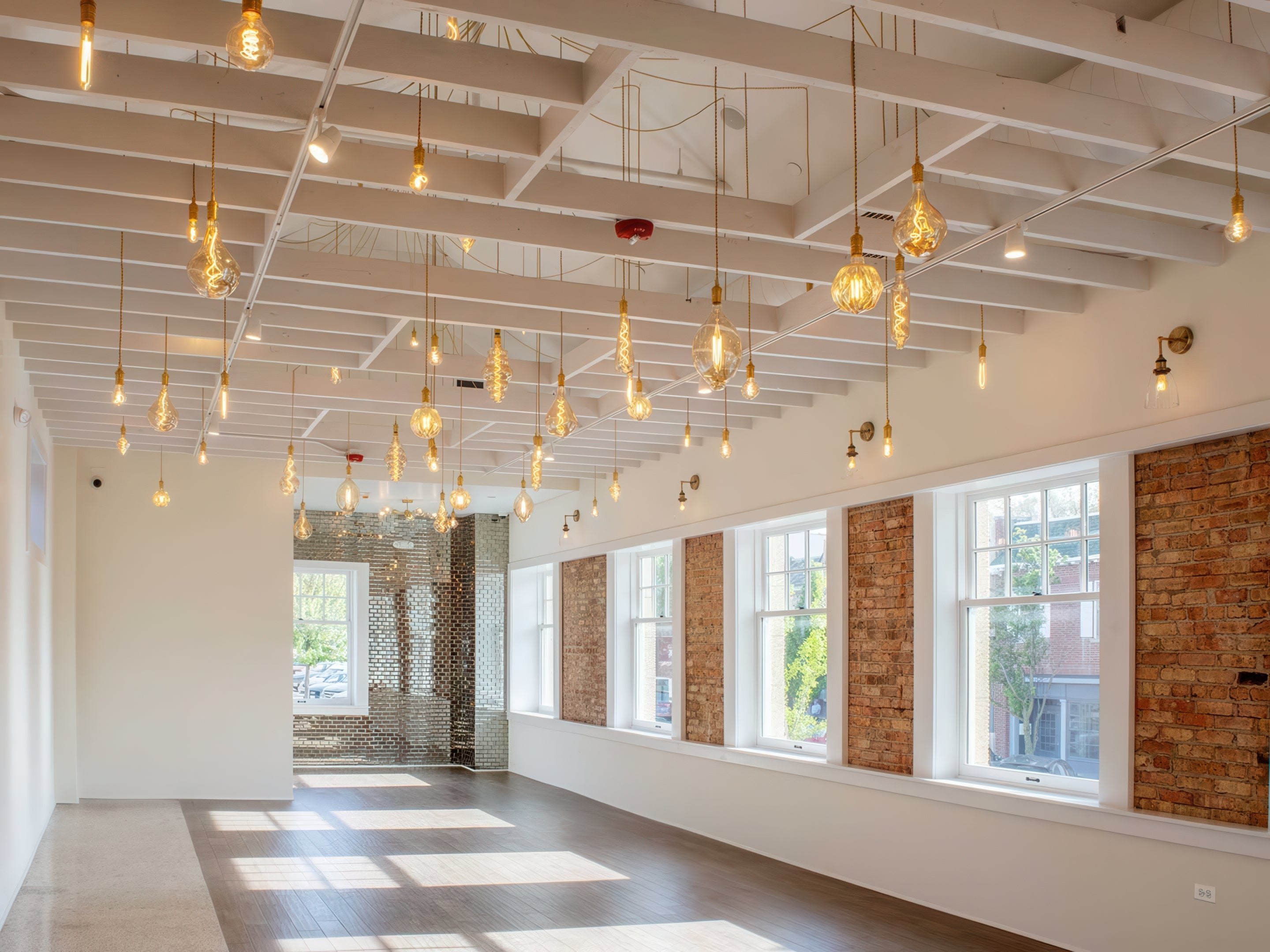 oversized hanging warm light bulbs