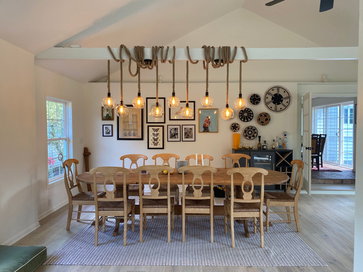 Rope Wrap with 8" Globe Shades