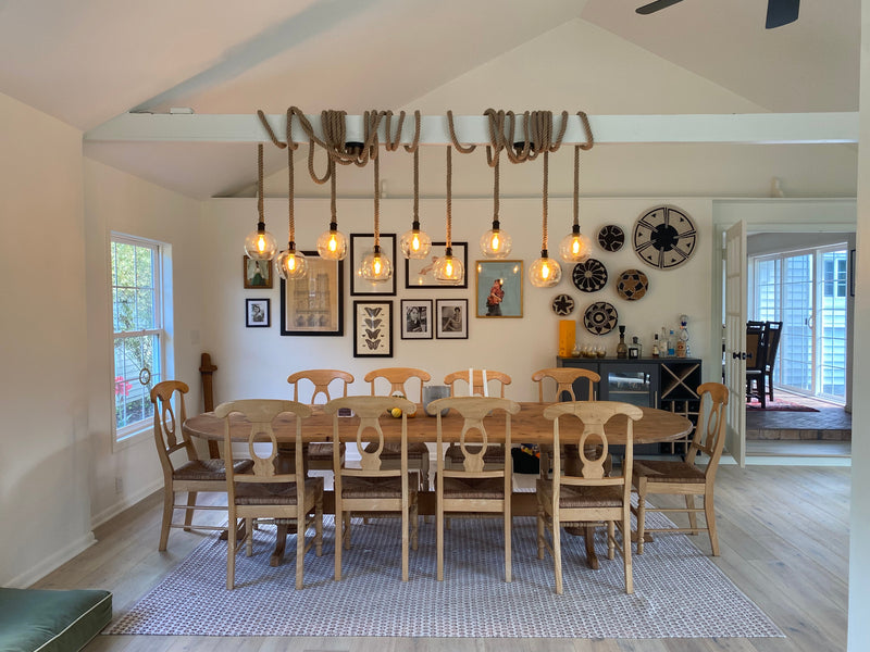 Rope Wrap with 8" Globe Shades