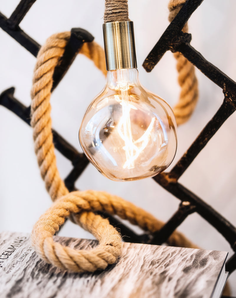 Rope Pendant 5" Organic Globe