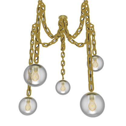 Customize: Swag Chandelier - Thick Chain with Globe Shades