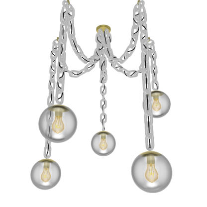Customize: Swag Chandelier - Thick Chain with Globe Shades